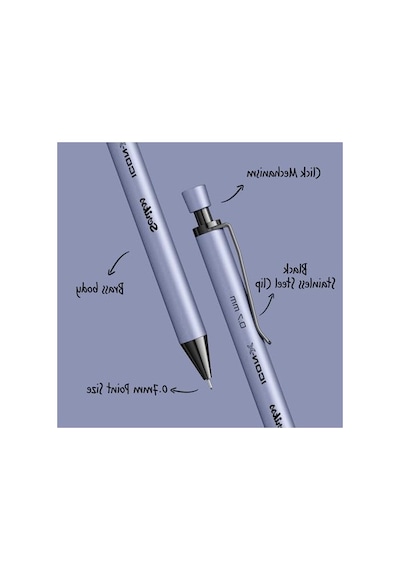 Metal Versatil Kalem, 0.7 Mm Uç, Lila Renk, Kaliteli Yazım Deneyimi