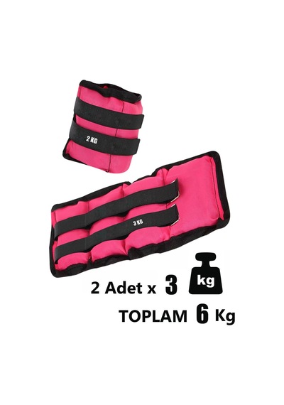 3 Kg X 2 Adet Pembe El Ayak Bileği Ağırlığı + Atlama İpi Pembe