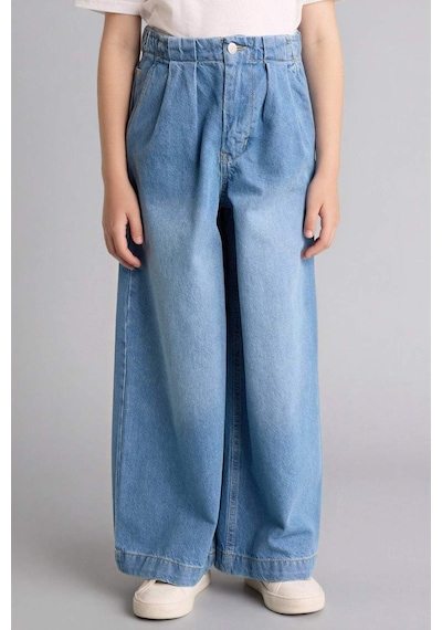 Defacto Wıde Leg Jean Pantolon Kız Çocuk G9426a826smnm39 Mavi-nm39