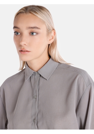 Colin's Colins Regular Fit Gri Kadın Uzun Kol Gömlek Cl1065635 Gri