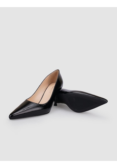 Cabani %100 Hakiki Deri Siyah Rugan Kadın Stiletto Siyah