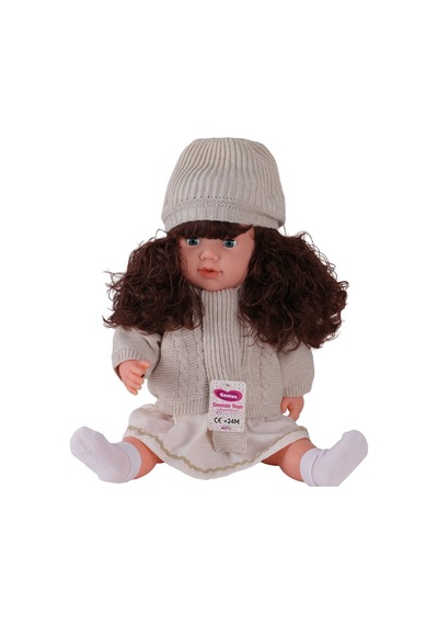 7959 60 Cm Trikolu Hırkalı Saçlı Büyük Bebek - Izbp-888161 1 Adet