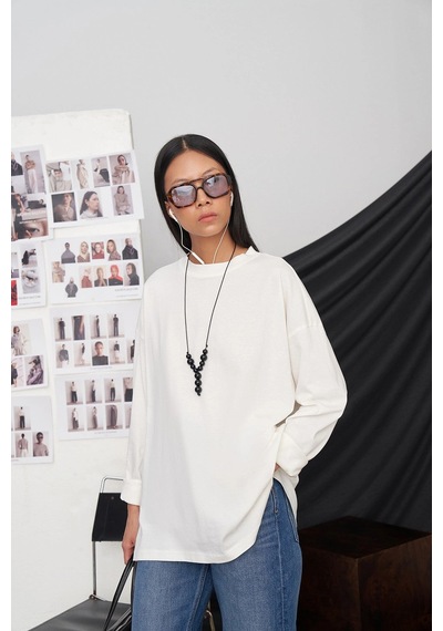 Kadriye Baştürk Helei Basic T-shirt Ekru