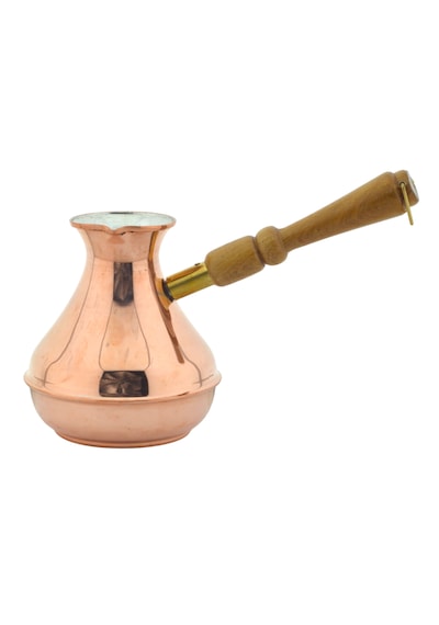 Bakır Sade Zarif Minimal 375ml Renkli Rus Cezvesi Orta