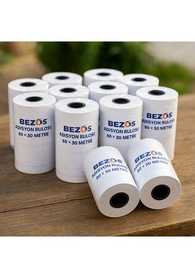 Buradabulabilirsin Bezos 80x30 Mm Adisyon Rulosu Termal Rulo 5 Paket 50 Adet Bbz