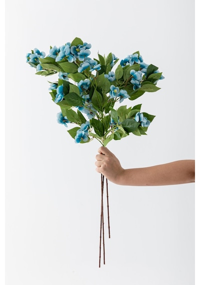 Yapay Lux Menekşe Dalı Mavi 80 Cm 5 Yaprak Mavi