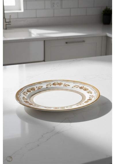 6'lı Ellips Oval Kayık Tabak 36cm Dijital Salda Rinart Krem