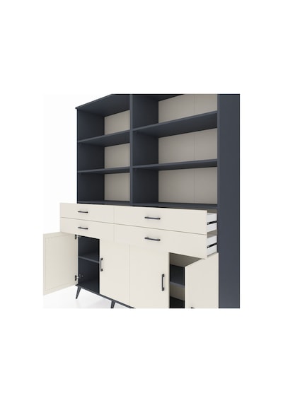 Hyperion Gardrop 8 Raflı 4 Çekmeceli 4 Kapaklı 176x44x221 Antrasit-aytaşı Aytaşı Hyperion Gardrop 8 Raflı 4 Çekmeceli 4 Kapaklı 176x44x221 Antrasit-aytaşı Aytaşı