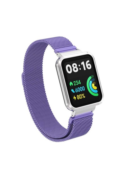 Xiaomi Redmi Watch 2 Lite Uyumlu Krd-58 Metal Mkst Kordon-lila