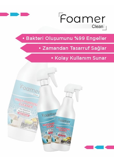 Foamer Clean Çok Amaçlı Leke ve Kir Çıkarıcı Köpük Sprey 500 ML