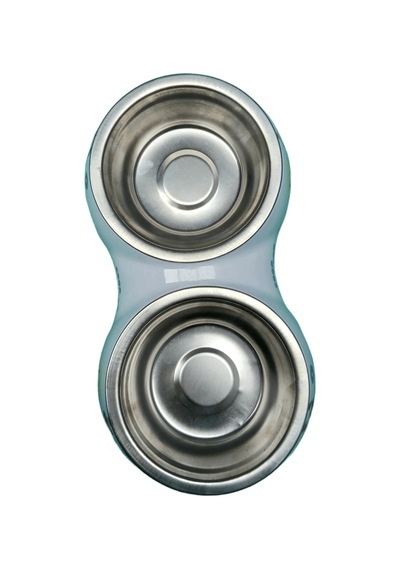 Nunbell İkili Köpek Figürlü Melamin Çelik Mama Kabı M