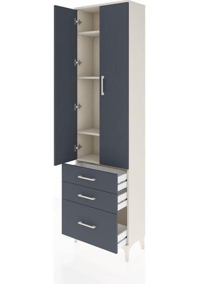 Arges Dolap 4 Raflı 3 Çekmeceli 2 Kapaklı 60x30x221 Aytaşı-antrasit Atlas Çam Arges Dolap 4 Raflı 3 Çekmeceli 2 Kapaklı 60x30x221 Aytaşı-antrasit Atlas Çam