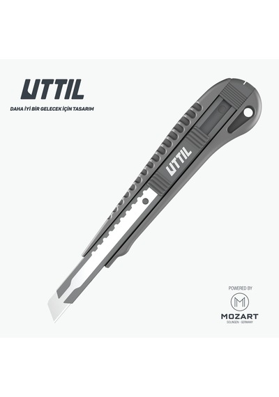 Uttıl Nmuk07-ns Alüminyum Gövdeli Segmentsiz 9 Mm Bıçaklı Metal Kasa Maket Bıçağı