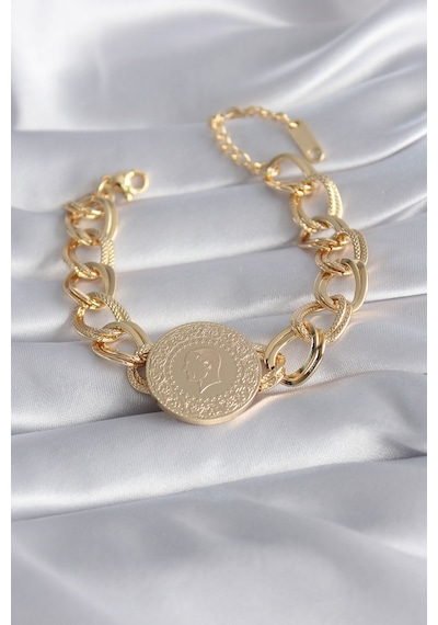 316l Çelik Gold Renk Tam Altın Model Samanyolu Kadın Bileklik 5886 Belirtilmemiş