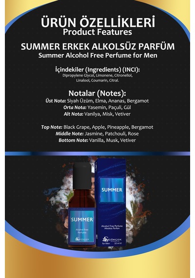Gökçek Şifa Summer Erkek Parfüm EDP 10 ML