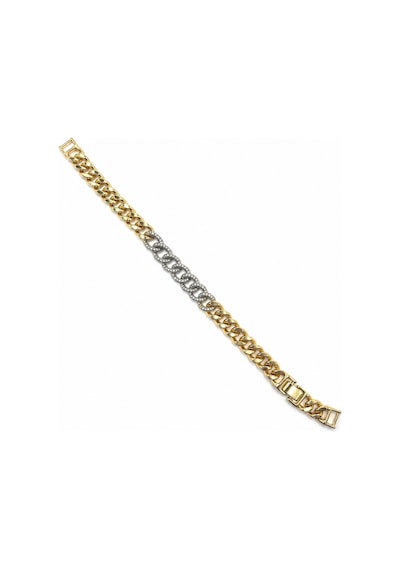 Balenbi Jewelry Kadın Taşlı Gold Kararmaz Çelik Gurmet Zincir Bileklik 1102 Altın