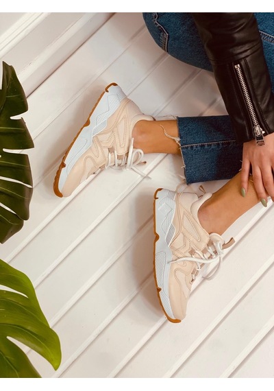 Erva'nın Butiği Ten Deri Travis Kadın Sneakers-2722