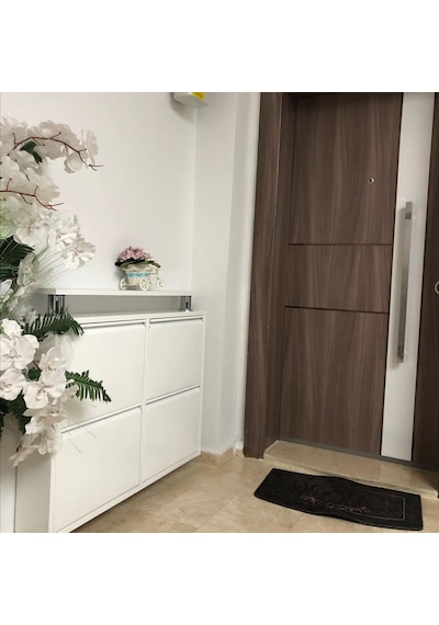 Kaser 2+2 Yatay Raflı Beyaz Metal Ayakkabılık Beyaz