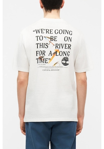 Timberland Comfortable Fit Erkek Beyaz Slogan T-shirt-15632