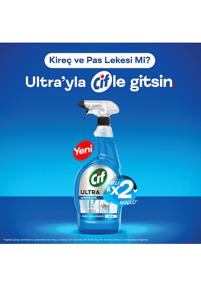 Cif Ultra Sprey Kireç Ve Pas Sökücü 750 Ml X 3 Adet 3'lü Set