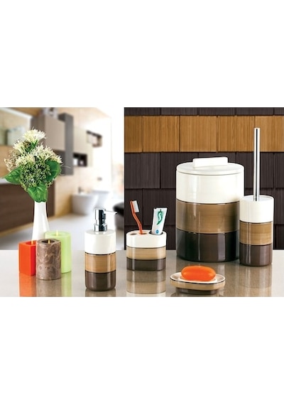 Primanova Ginza Banyo Seti 5 Parça D-S19120 Kahverengi