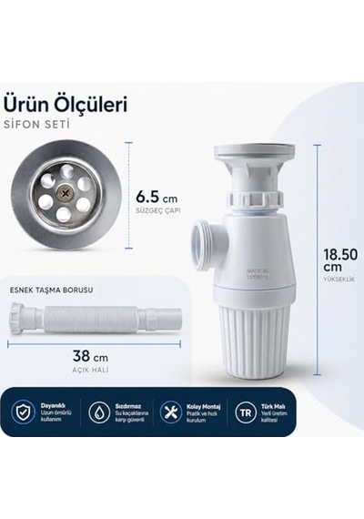 Lavabo Sifonu Rekorlu 1.sınıf Çok Renkli