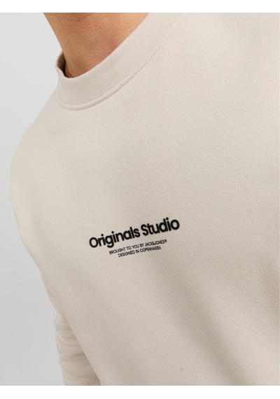 Jack & Jones Jack&jones Vesterbro Erkek Bej Bisiklet Yaka Sweatshirt 12241694-MON Bej