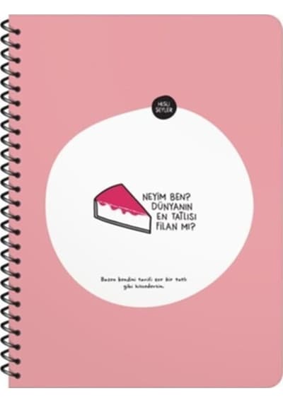 Pembe Çizgili Defter - Neyim Ben Dünyanın En Tatlısı Filan Mı 16.5x22.5