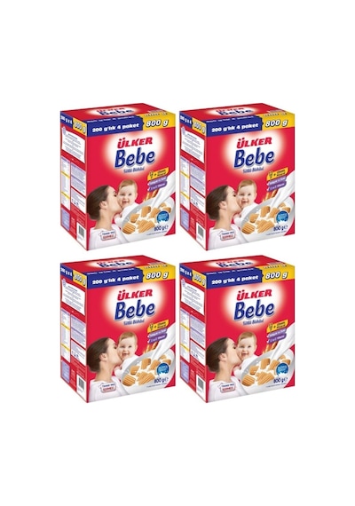 Ülker Bebe Sütlü Bisküvi 4 x 800 G