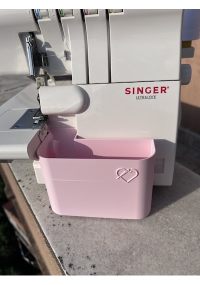 Singer Overlok Makinası Çöp Kutusu Pembe
