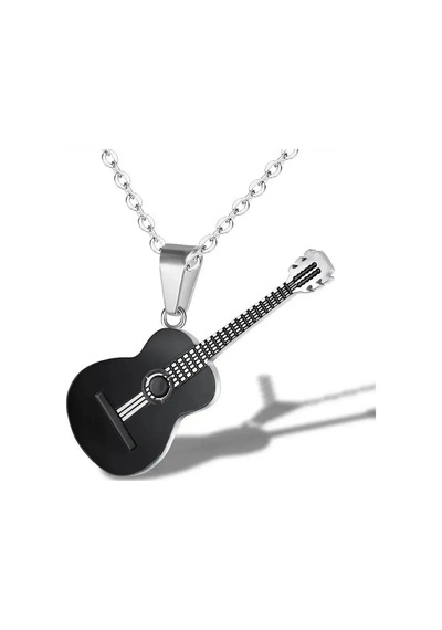 Gitar Kolye Paslanmaz Çelik 316l Black Unisex
