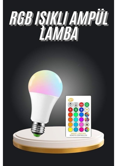 Ambiyans Aydınlatma Rgb Led Lamba Kumandalı Renk Değiştirebilen