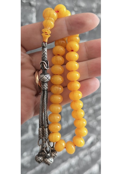 Miskevi Bağa Eski Katalin Tesbihten Traş Ramazan Hatimoğlu 9 11,5mm. 44,3gr- 12,5 Gr Gümüş