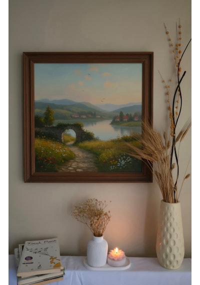 Minimalist Çizgili Vazo, Lotus Mum Ve Sunum Tepsili Beton Dekorasyon Seti 001 - Beyaz