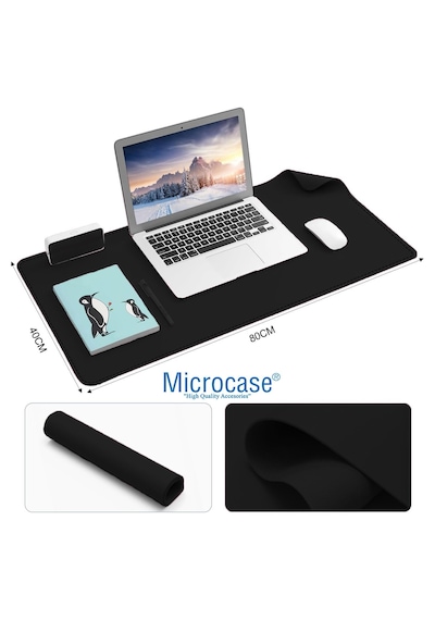 Microcase Deri Mouse Pad Laptop Bilgisayar Geniş Masa Matı 80x40 Al3023 Kırmızı