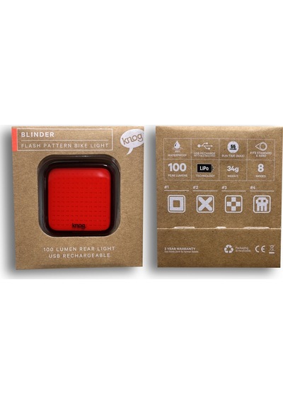 Knog Blinder Square 100 Lm Bisiklet Arka Stop Lambası