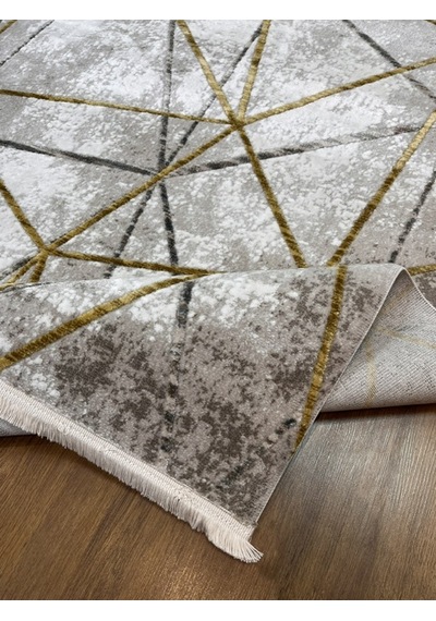 Akrilik Sarı, Gri, Krem Makina Halısı 160x230 Sarı, Gri, Krem
