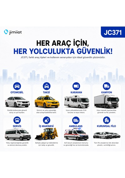 Jimiiot Jimi Iot Jc371 Çift Kameralı 4g Araç Kamerası Ve Gps Takip Sistemi Aı, Canlı İzleme, 3. Kamera Desteği