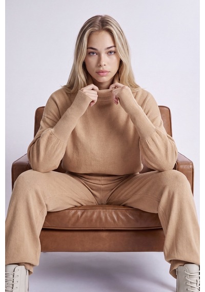 Holly Lolly Alt Üst Triko Thinky Takım Camel