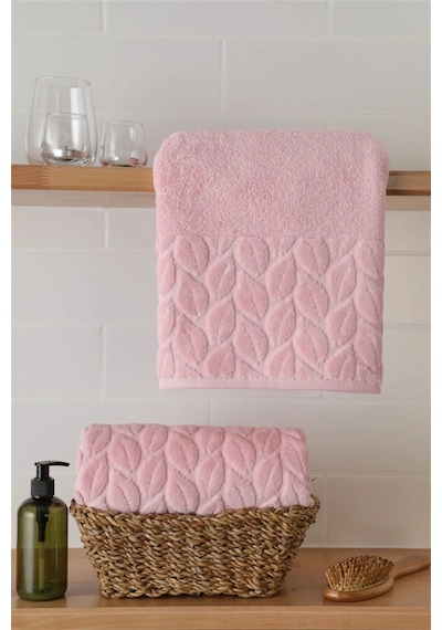 Nivemeshome 249 Hazal Pembe Jakarlı Havlu Nurpak Pembe