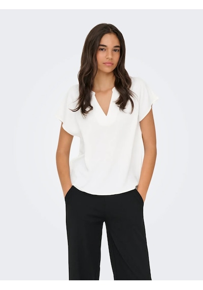Jdy Jdylion Life S/s Top Wvn Noos Kadın Bluz 15249287 Ekru