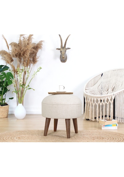 Lorencehome Deff Puf - Krem / Lorencehome