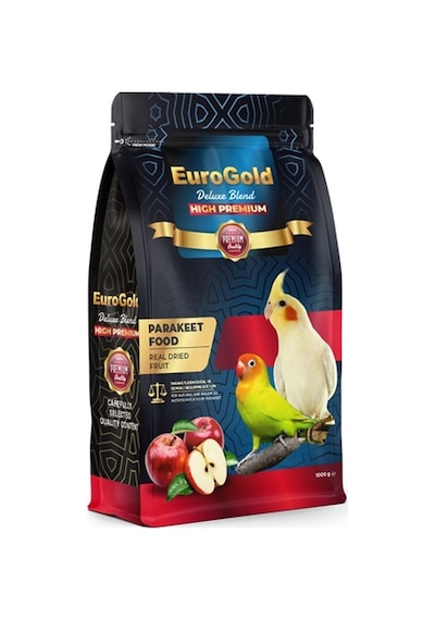 Eurogold Deluxe Blend Gerçek Elmalı Premium Paraket Yemi 1 KG