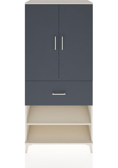 Hyperion Dolap 4 Raflı Tek Çekmeceli 2 Kapaklı 88x44x195 Aytaşı-antrasit Aytası