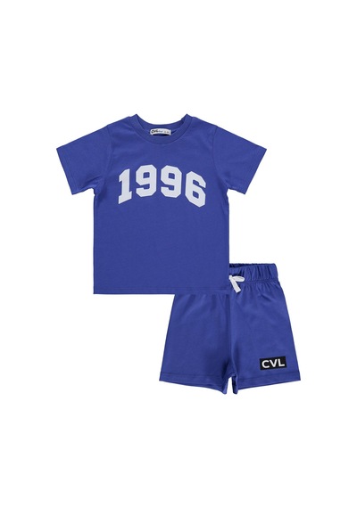 Civil Boys 1996 Baskılı 2-5 Yaş Takım - Mavi Saks Mavisi