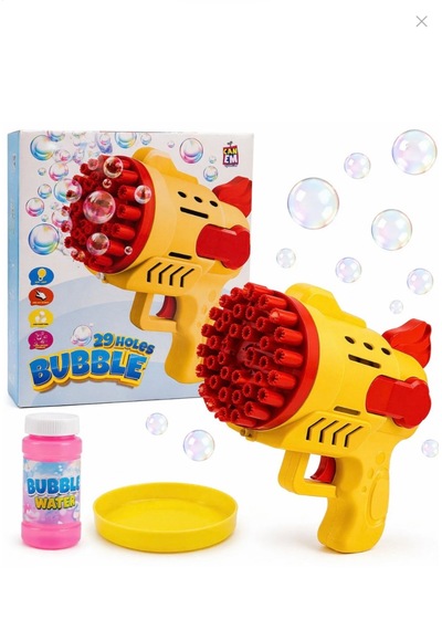 Toys 29 Delikli Köpük Makinesi Işıklı Bubble Gun Oyuncak "
