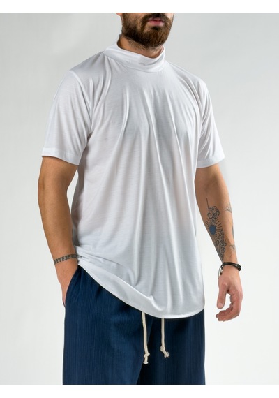 Cocopelli Beyaz Boğazlı Tasarım Erkek T-shirt Coc2746 Beyaz