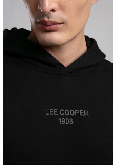 Lee Cooper Videl Erkek Kapüşonlu Sweatshirt Siyah-20991 Siyah