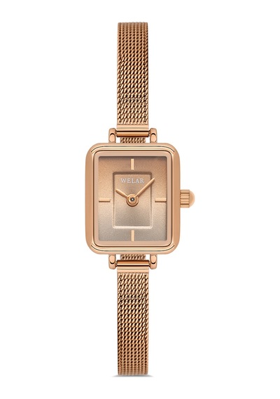 Wel 2505-7 Kadın Kol Saati Hasır Kordon, Silver Renk, 3 Atm Suya Dayanıklı Rose Gold