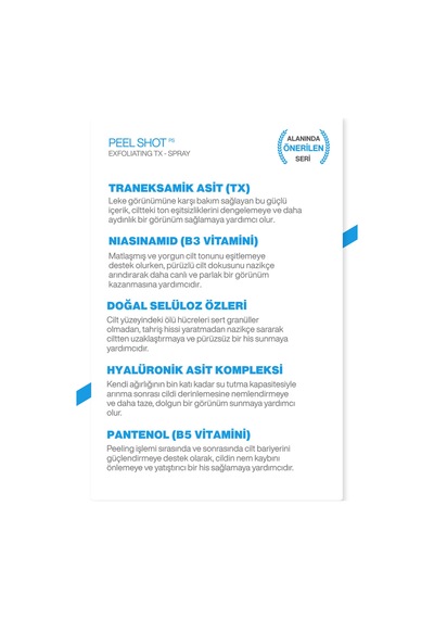 Leke Karşıtı Aydınlatıcı Traneksamik Asit İçeren Tx Vücut Peeling Spreyi 200ml
